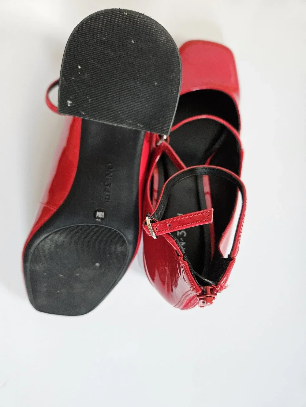 On 34th Women's Tonii Mary Jane Ankle-Strap Red Patent Heels - Picture 6 of 8